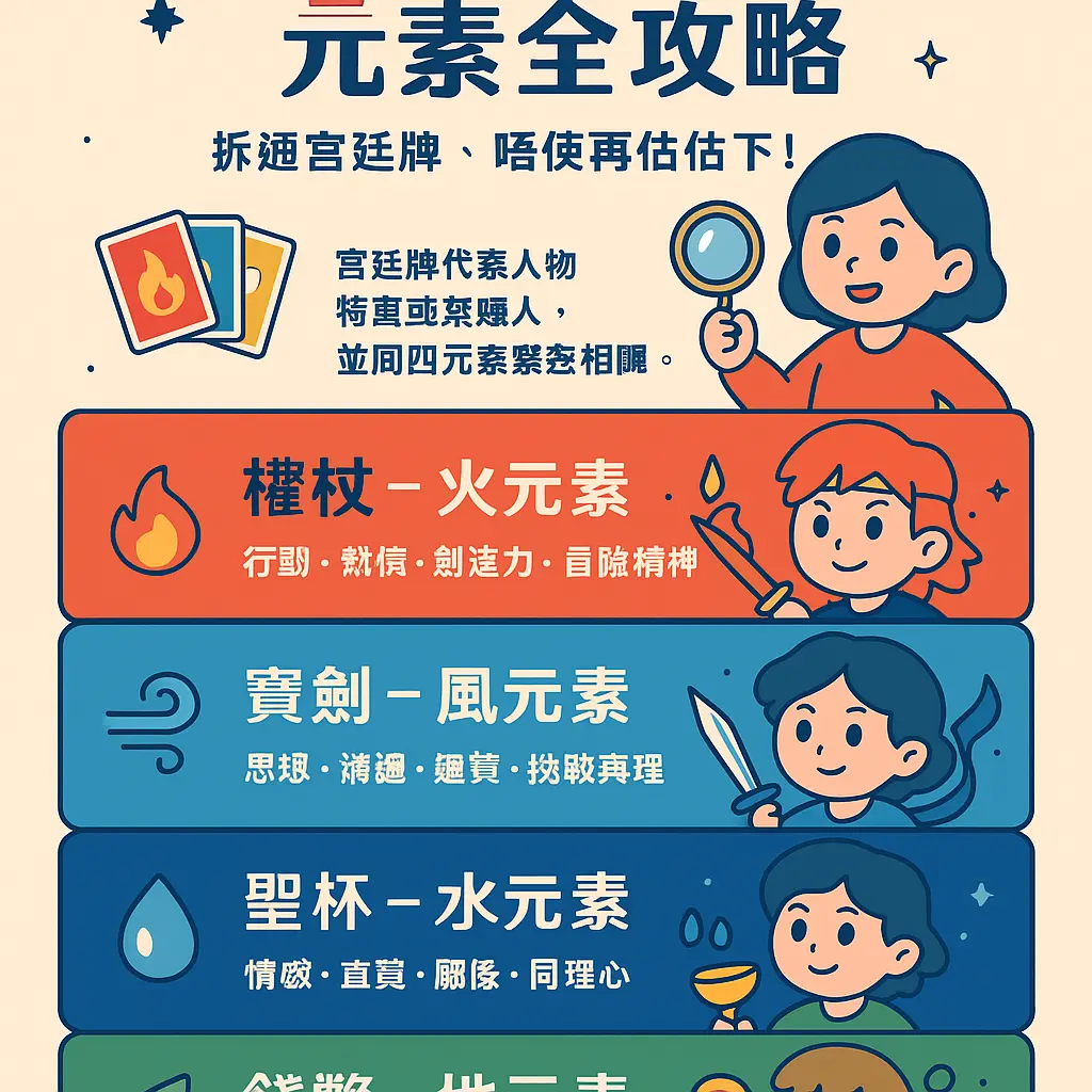 塔羅牌解讀 - 宮廷牌